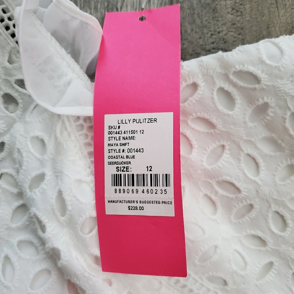 Lilly Pulitzer Blue Striped Shift Dress 12 - Picture 7 of 7